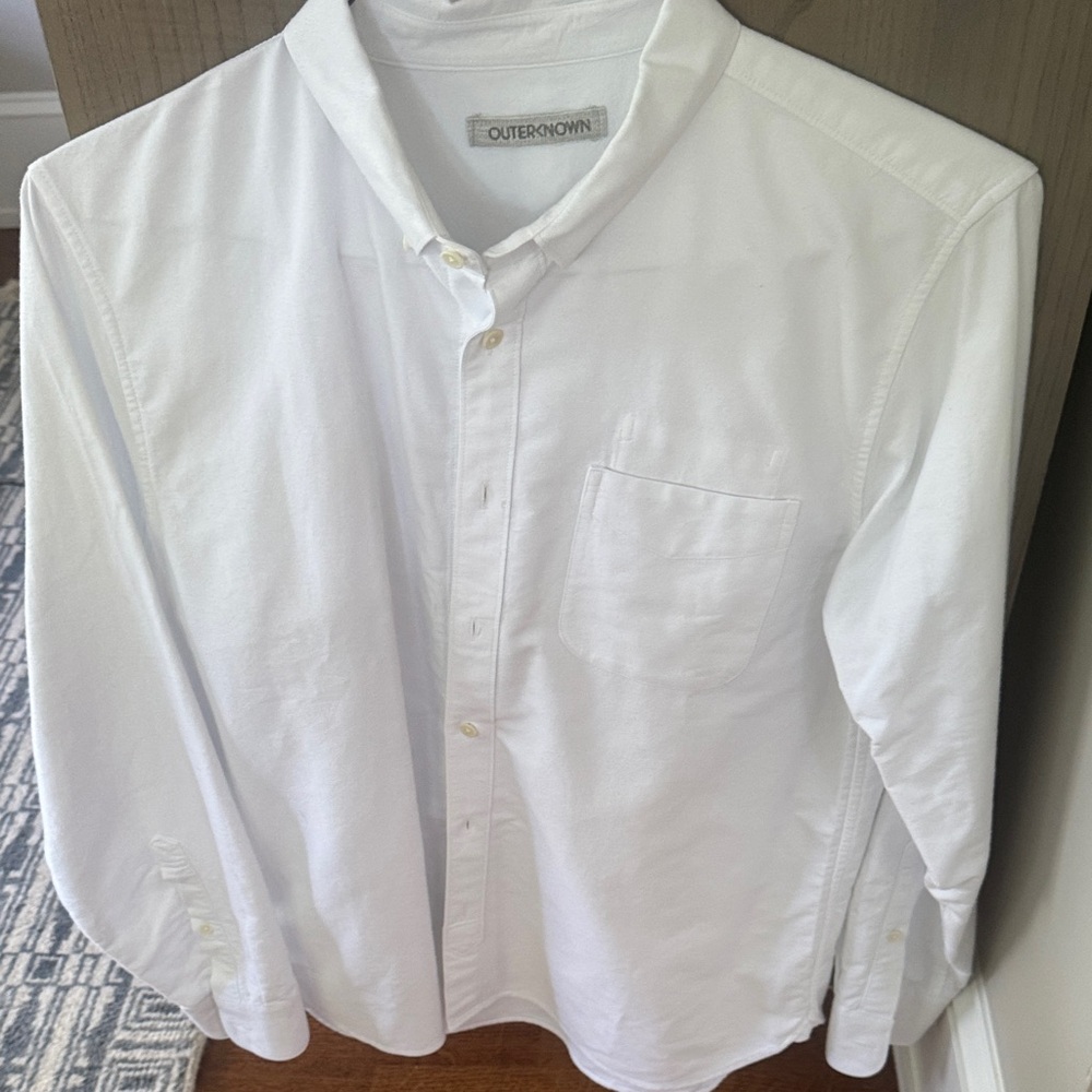 Outerknown Men's Classic White Button Down Shirt